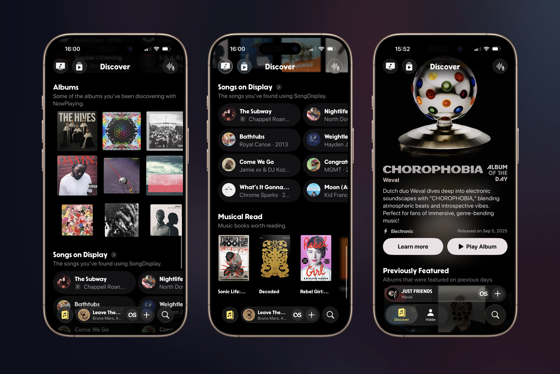 A comparison between the first version of NowPlaying with the one today.