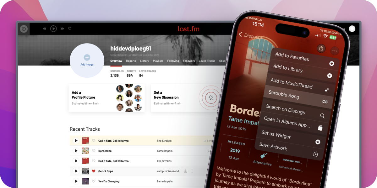 Scrobble any song or album with NowPlaying