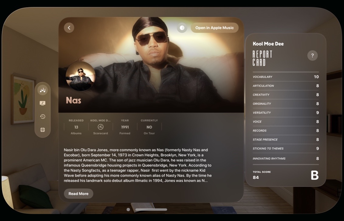 Deeply integrated with Apple Music, NowPlaying enriches your experience.